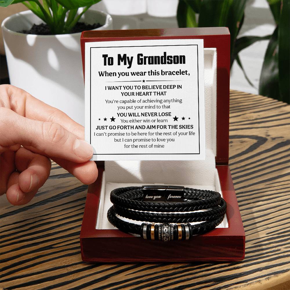 To My Grandson – Believe Deep Love You Forever Bracelet