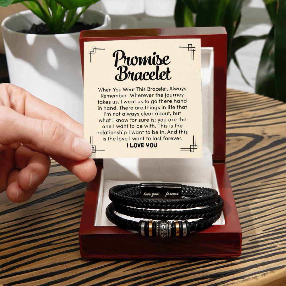 Love You Forever Promise Vegan Leather Bracelet