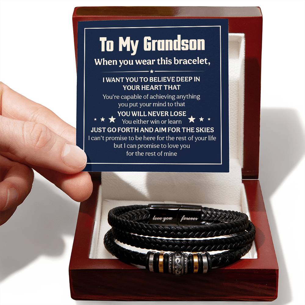 To My Grandson – You Will Never Lose My Love Bracelet
