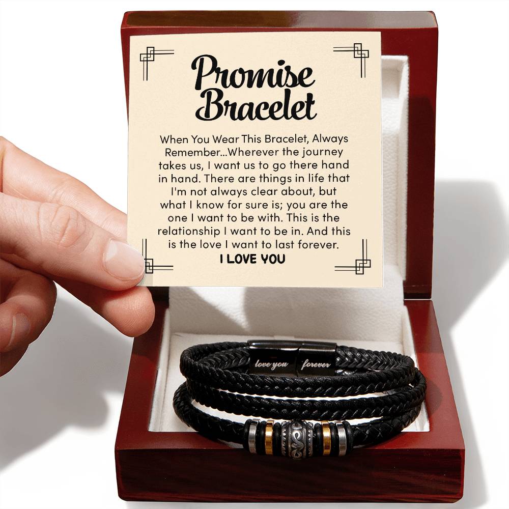 Love You Forever Promise Vegan Leather Bracelet