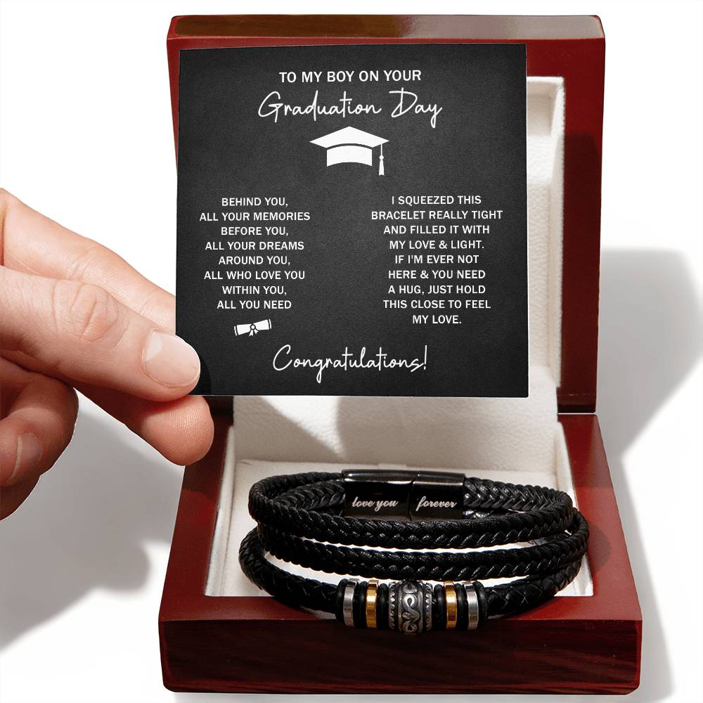 To My Boy – Follow Your Dreams Graduation Bracelet