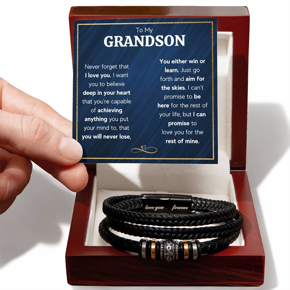 To My Grandson – Never Forget Love You Forever Bracelet