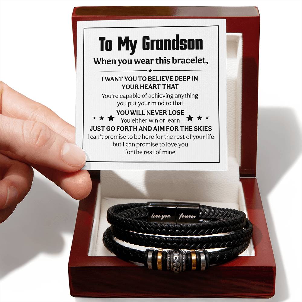 To My Grandson – Believe Deep Love You Forever Bracelet