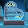 To My Daughter I Am Proud of You Heart-Shaped LED Plaque