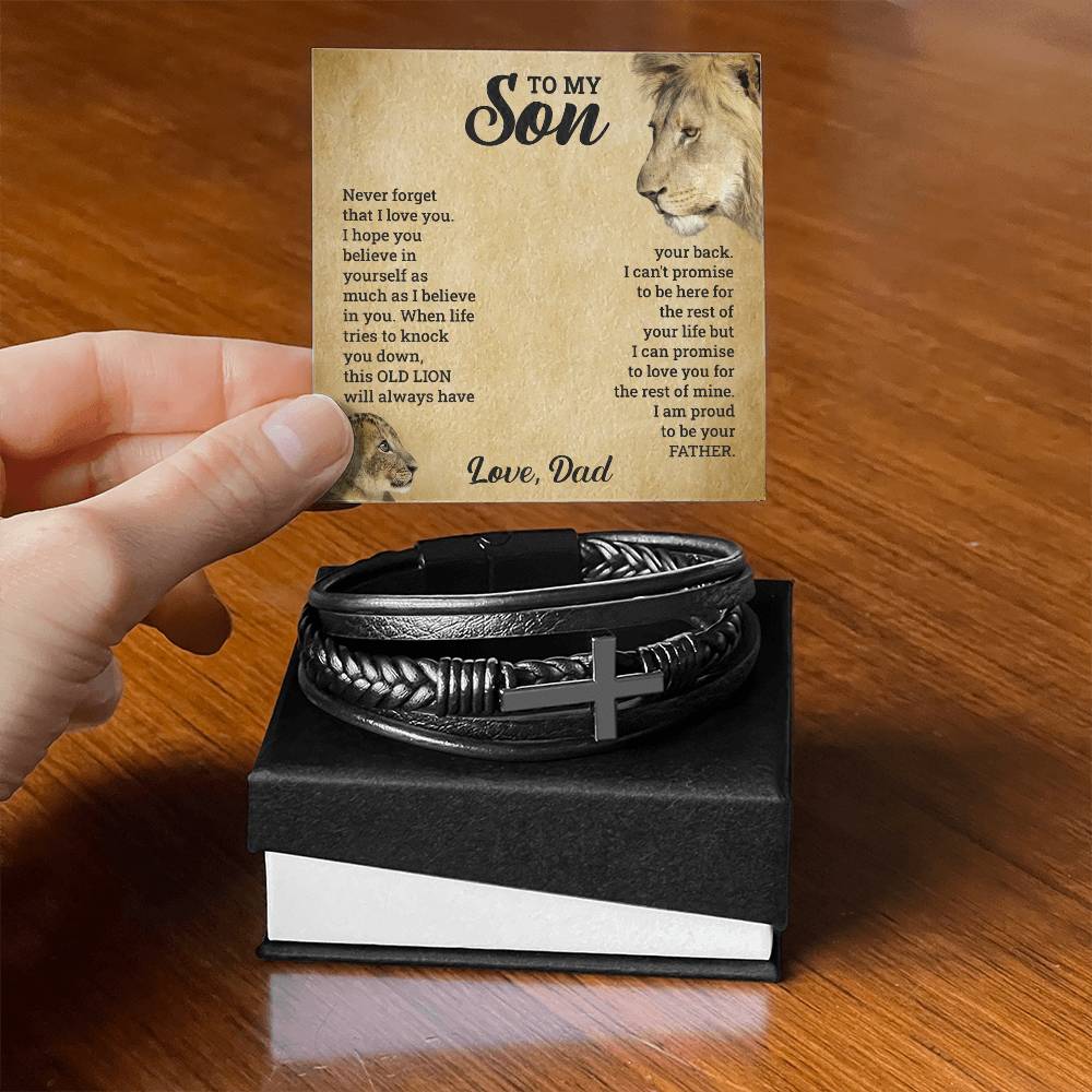 To My Son Cross Bracelet From Mom