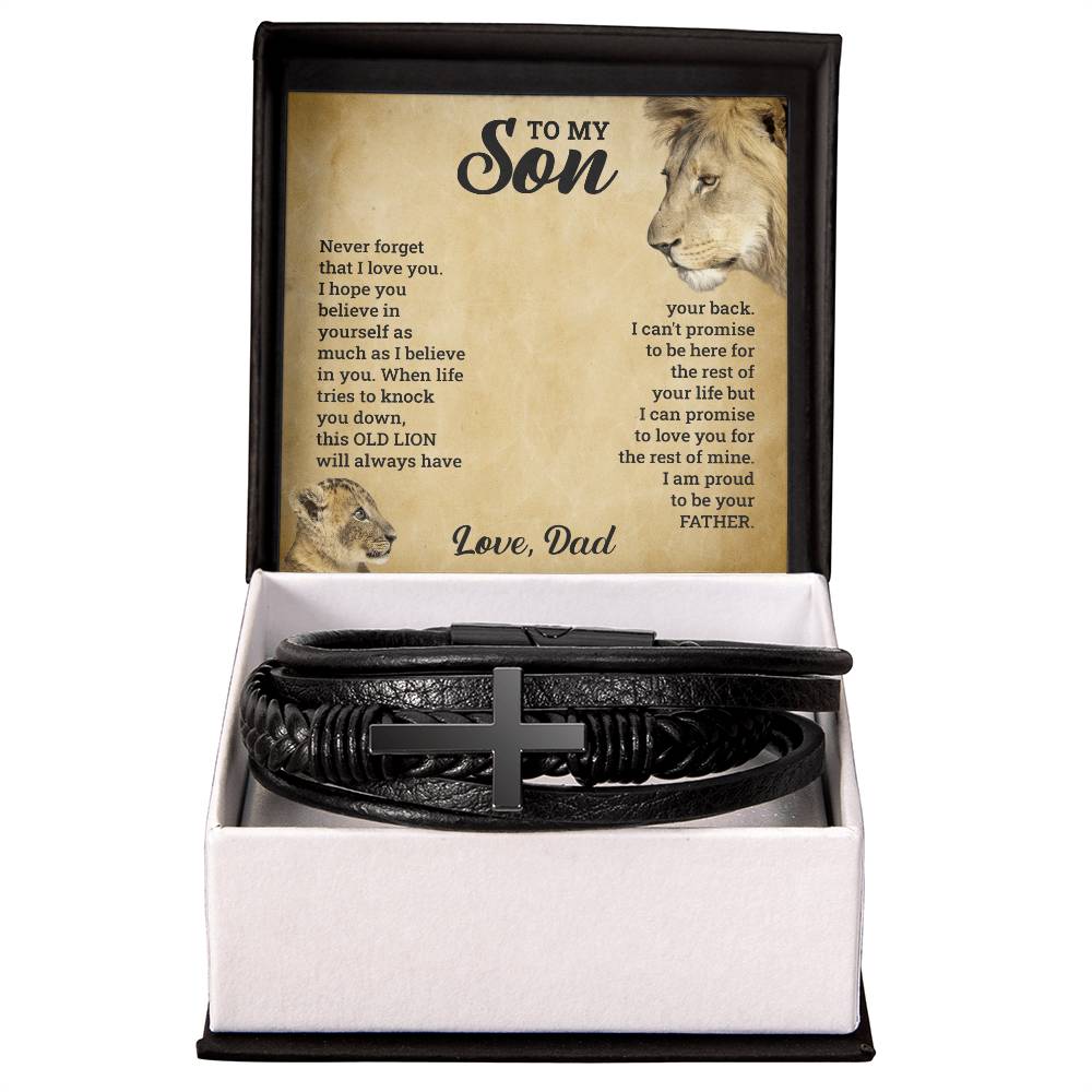 To My Son Cross Bracelet From Mom