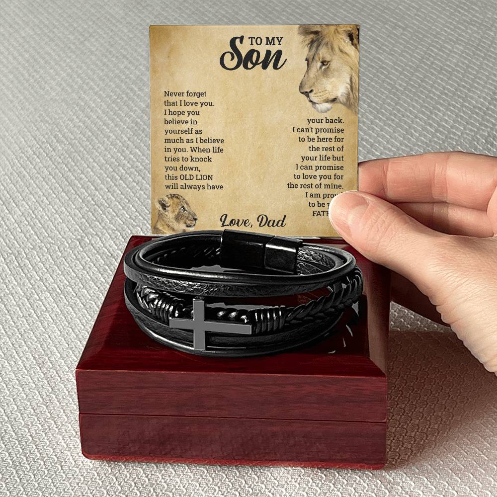 To My Son Cross Bracelet From Mom