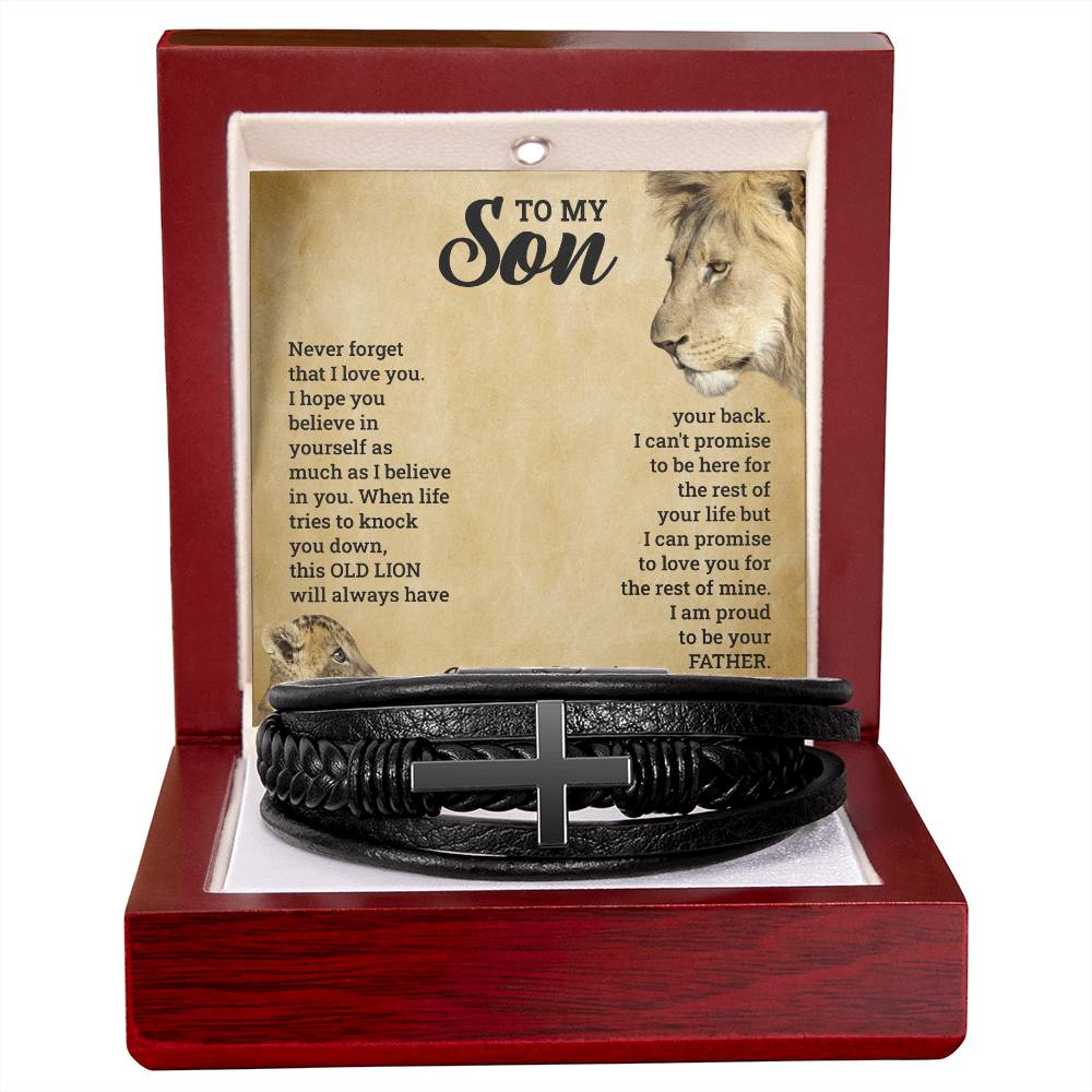 To My Son Cross Bracelet From Mom