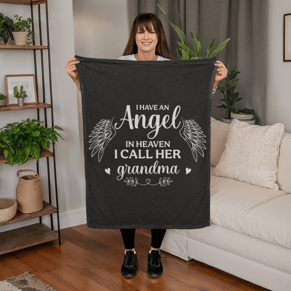 My Grandma Is My Angel in Heaven Coral Fleece Blanket