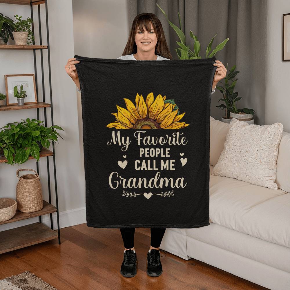 My Favorite People Call Me Grandma Coral Fleece Blanket