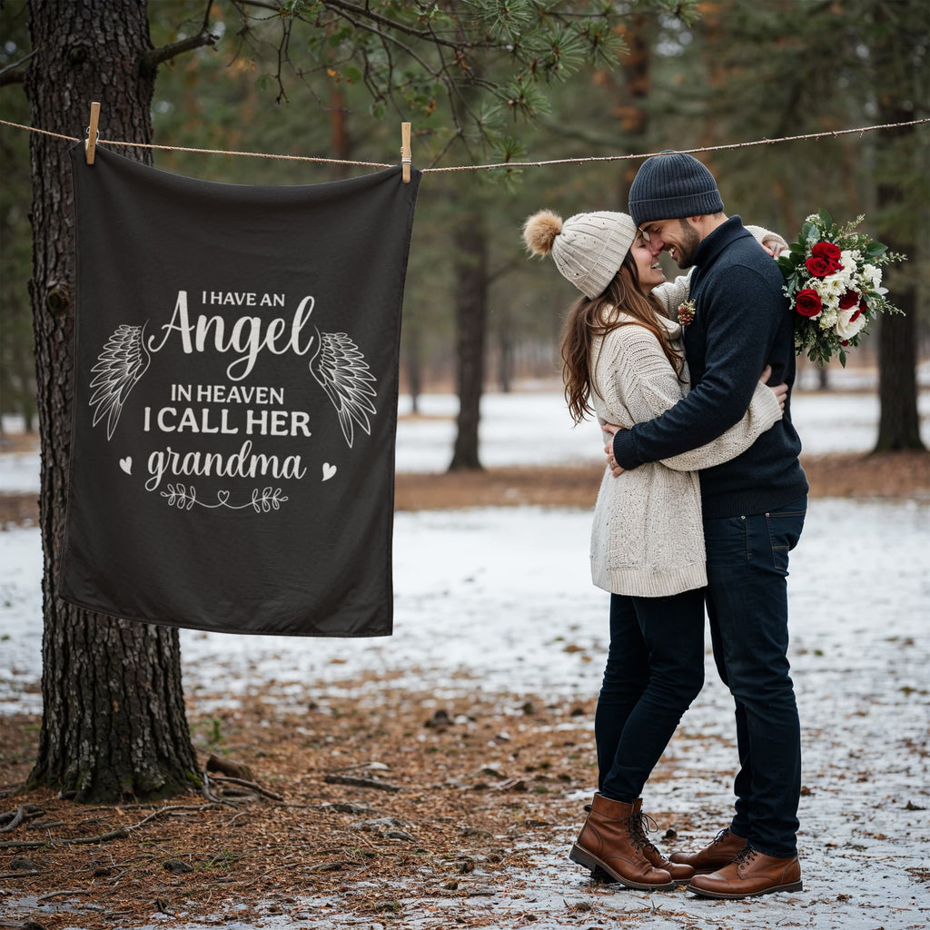 My Grandma Is My Angel in Heaven Coral Fleece Blanket