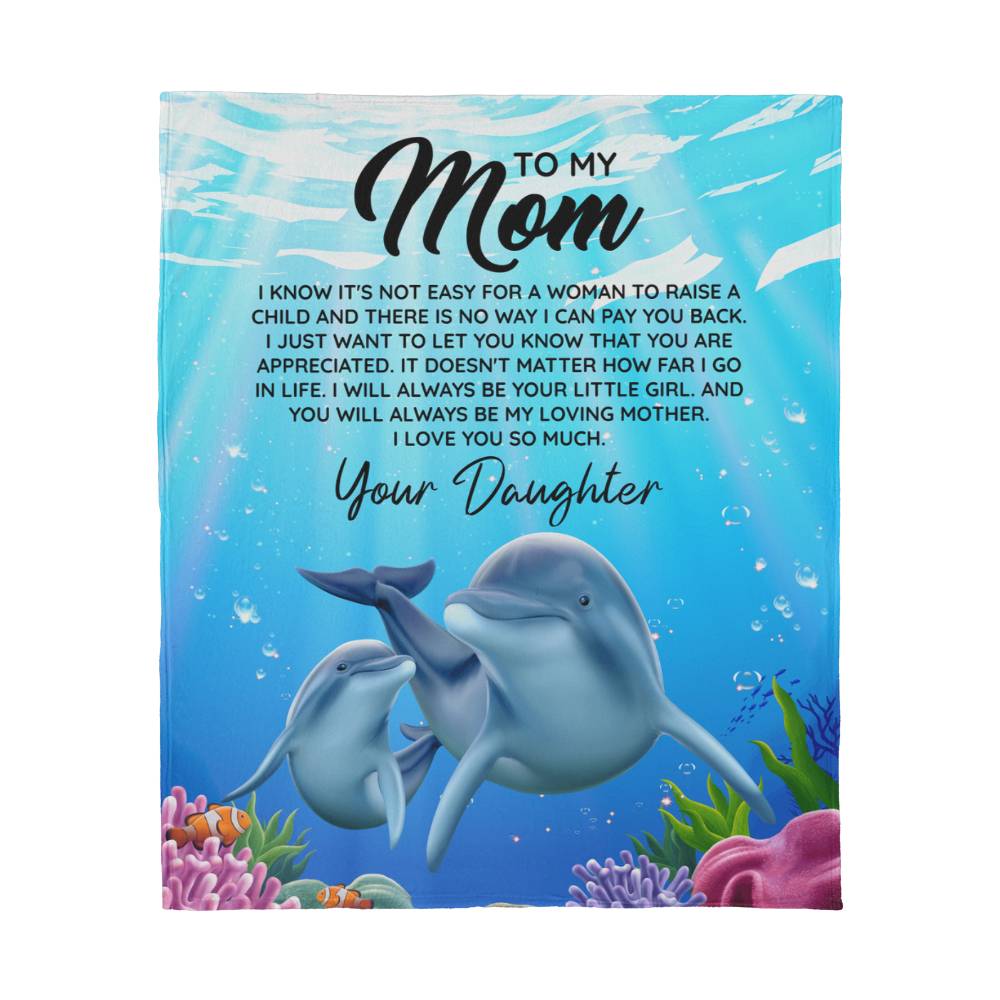 To Mom I Know It’s Not Easy Jersey Fleece Blanket