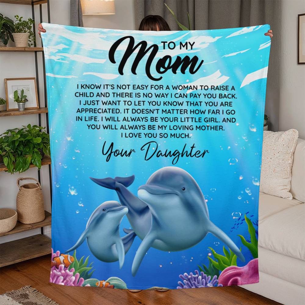 To Mom I Know It’s Not Easy Jersey Fleece Blanket