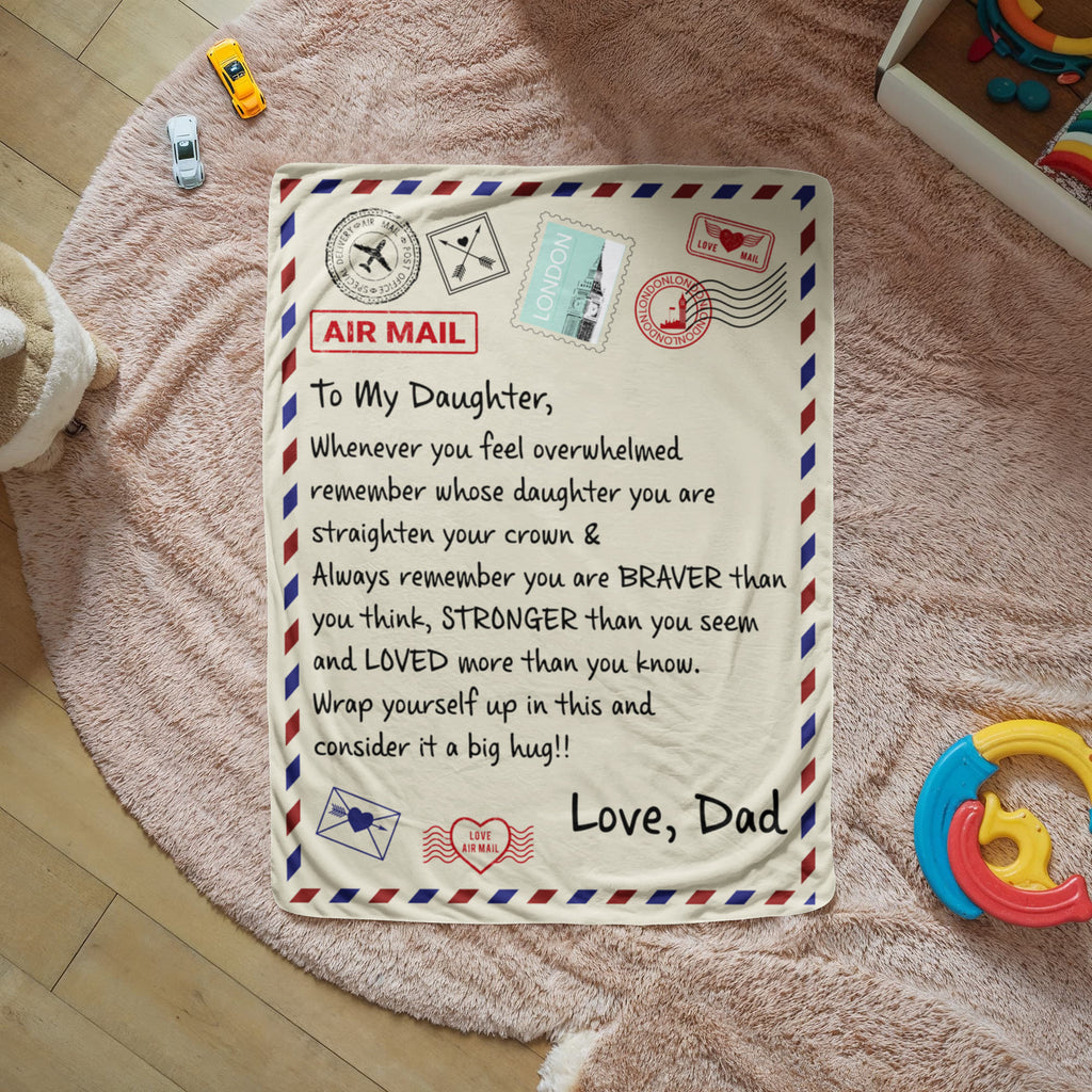 To My Daughter You Are Braver Sherpa Blanket From Dad