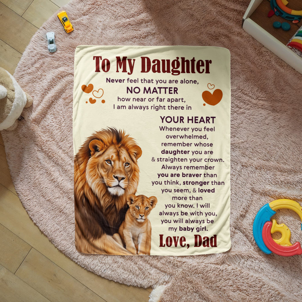 To My Daughter Never Feel Alone Sherpa Fleece Blanket