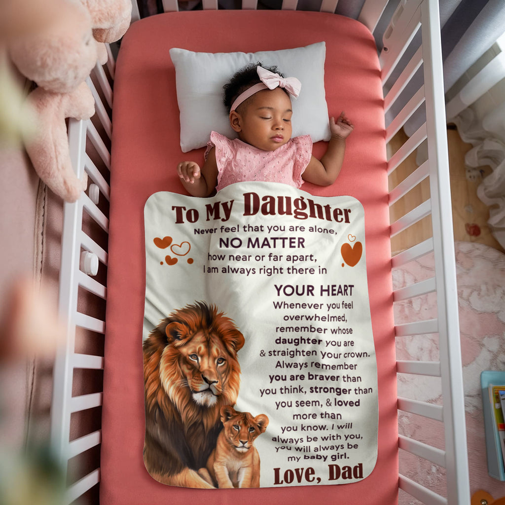 To My Daughter Never Feel Alone Sherpa Fleece Blanket