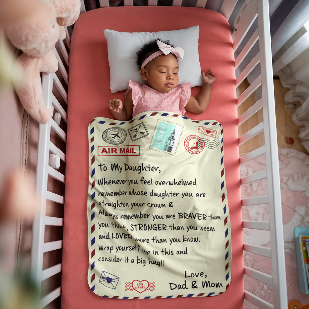 To Our Daughter You Are Loved Sherpa Blanket From Mom and Dad
