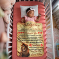 To My Daughter This Old Lion Has Your Back Sherpa Fleece Blanket From Dad