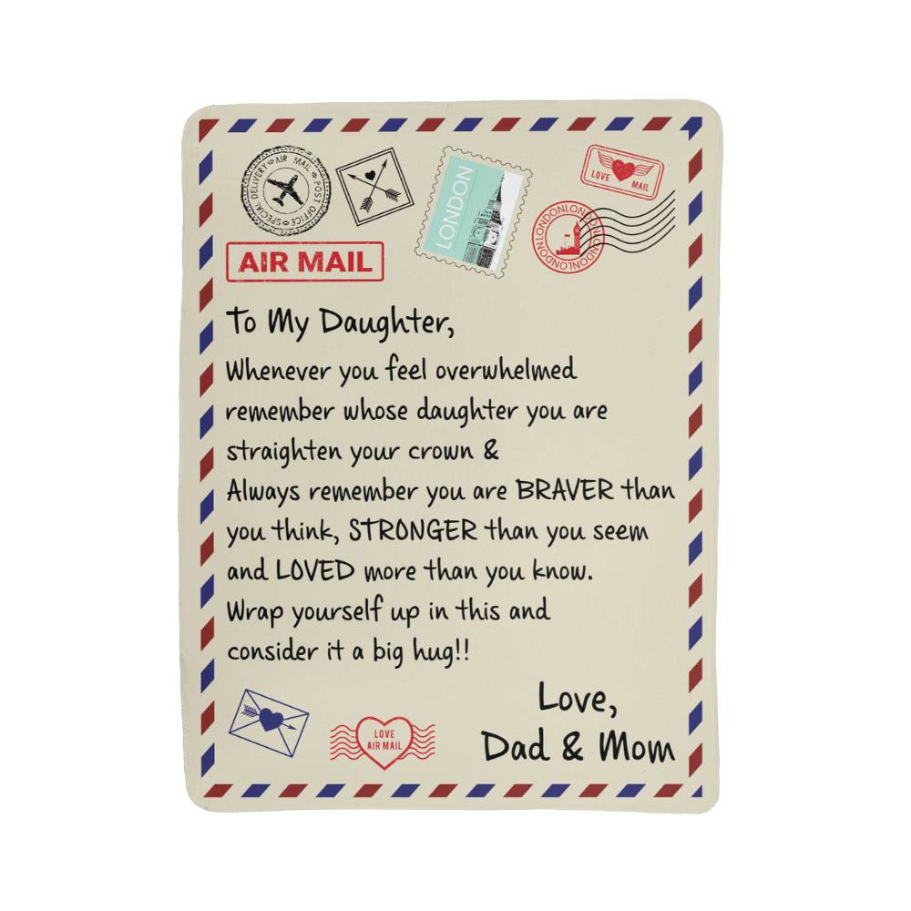 To Our Daughter You Are Loved Sherpa Blanket From Mom and Dad