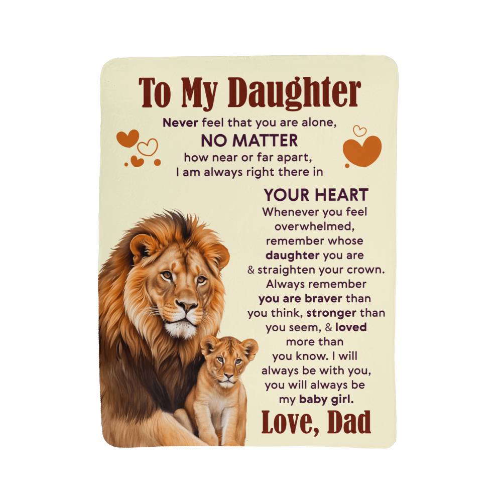 To My Daughter Never Feel Alone Sherpa Fleece Blanket