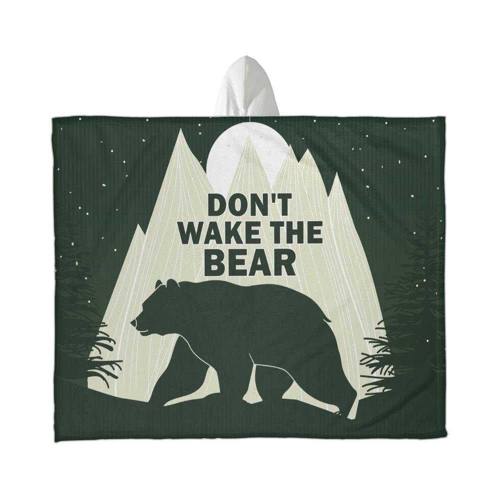 Don’t Wake the Bear Hooded Sherpa Fleece Blanket