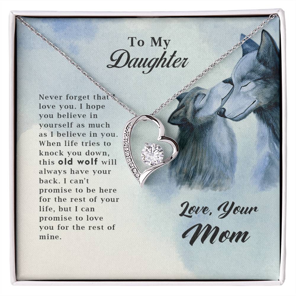 To My Daughter – This Old Wolf Has Your Back Forever Love Necklace | Love, Mom