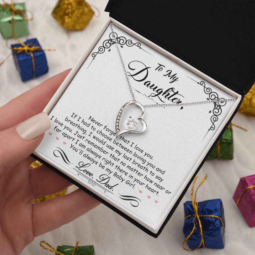To My Daughter – You’ll Always Be My Baby Girl Forever Love Necklace