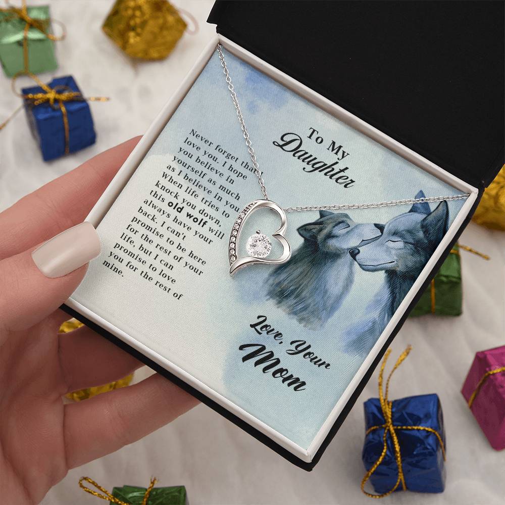 To My Daughter – This Old Wolf Has Your Back Forever Love Necklace | Love, Mom