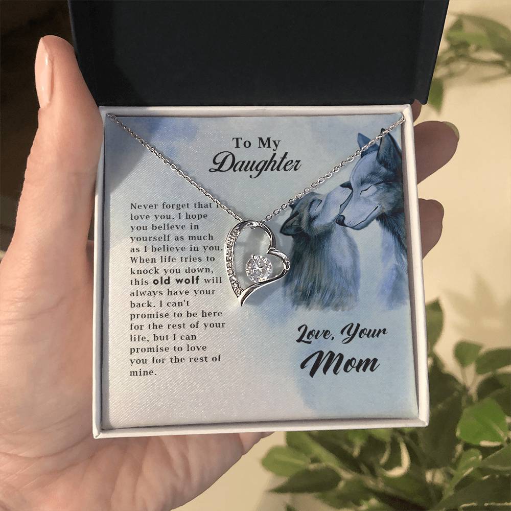 To My Daughter – This Old Wolf Has Your Back Forever Love Necklace | Love, Mom