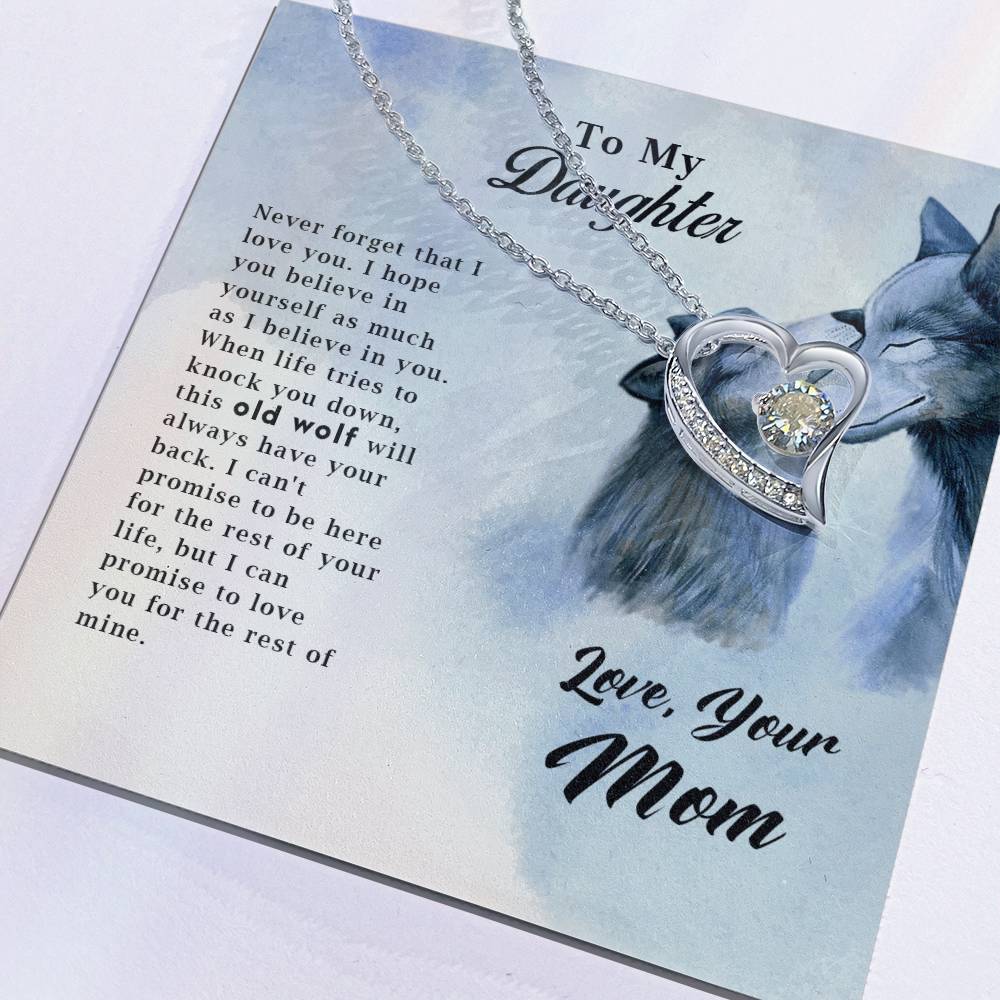 To My Daughter – This Old Wolf Has Your Back Forever Love Necklace | Love, Mom