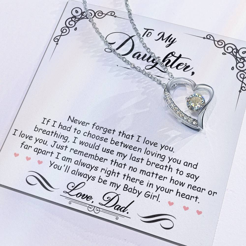 To My Daughter – You’ll Always Be My Baby Girl Forever Love Necklace