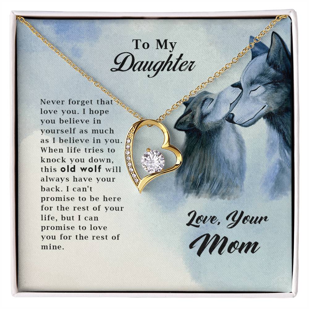 To My Daughter – This Old Wolf Has Your Back Forever Love Necklace | Love, Mom
