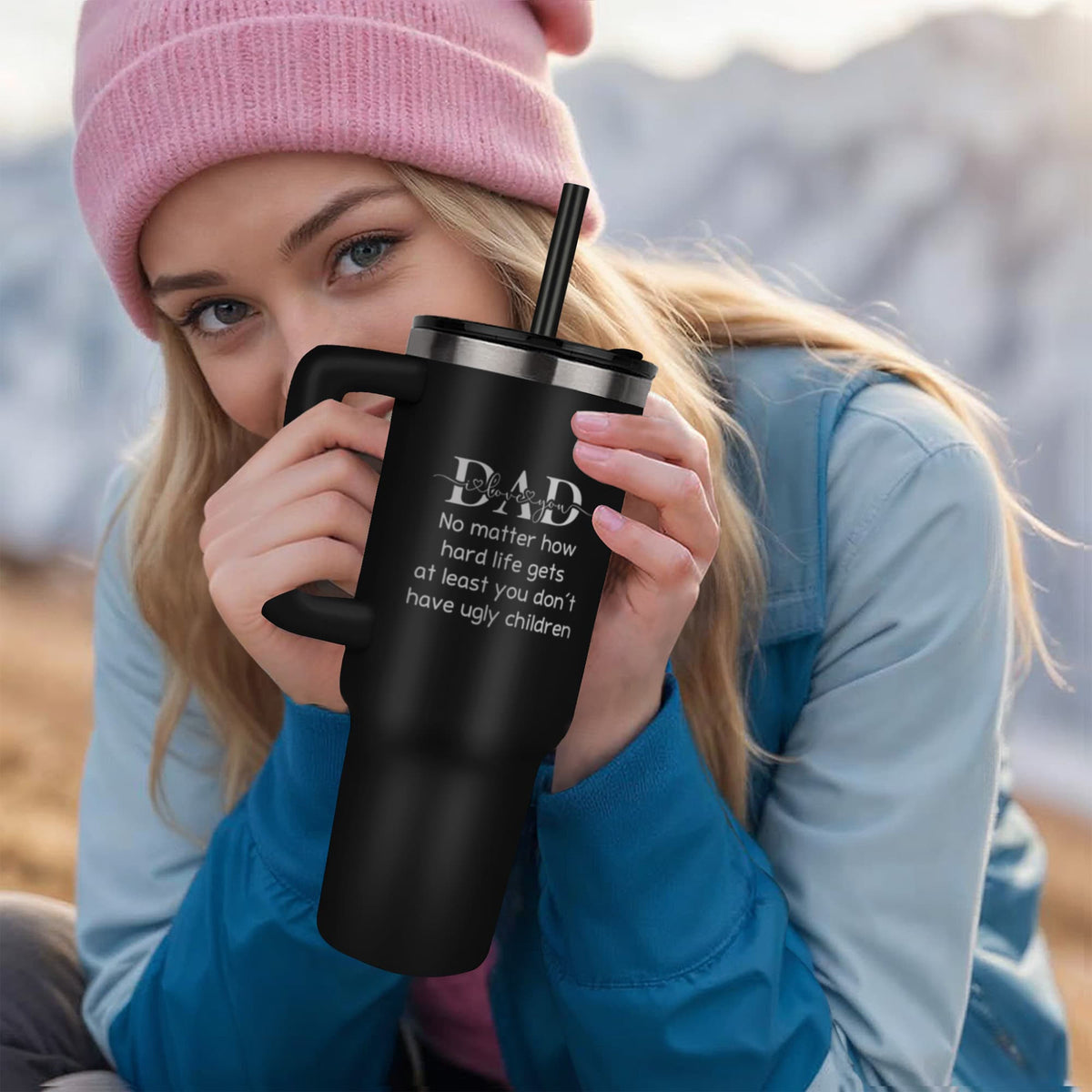 Dad 40 oz Laser-Engraved Insulated Tumbler