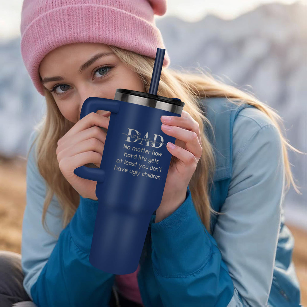 Dad 40 oz Laser-Engraved Insulated Tumbler