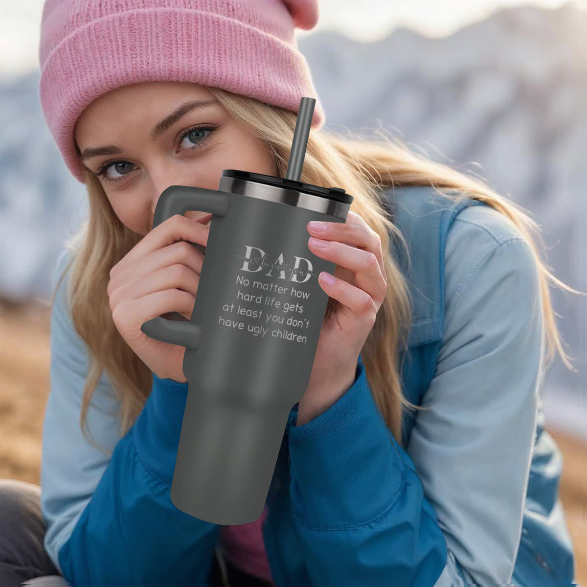 Dad 40 oz Laser-Engraved Insulated Tumbler