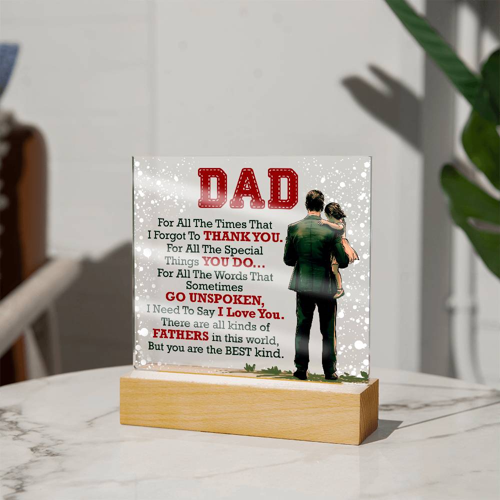 Thank You Dad LED Acrylic Plaque