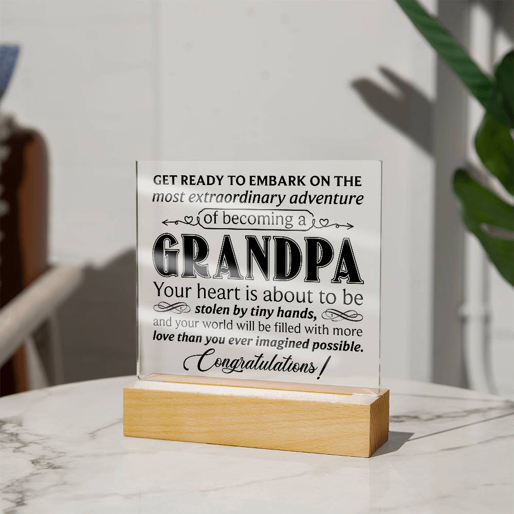 Get Ready to Become Grandpa – LED Acrylic Pregnancy Announcement Plaque