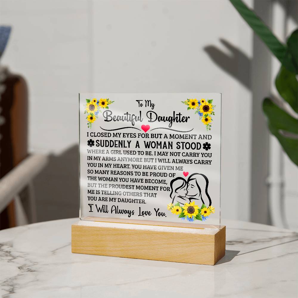 To My Daughter LED Acrylic Plaque