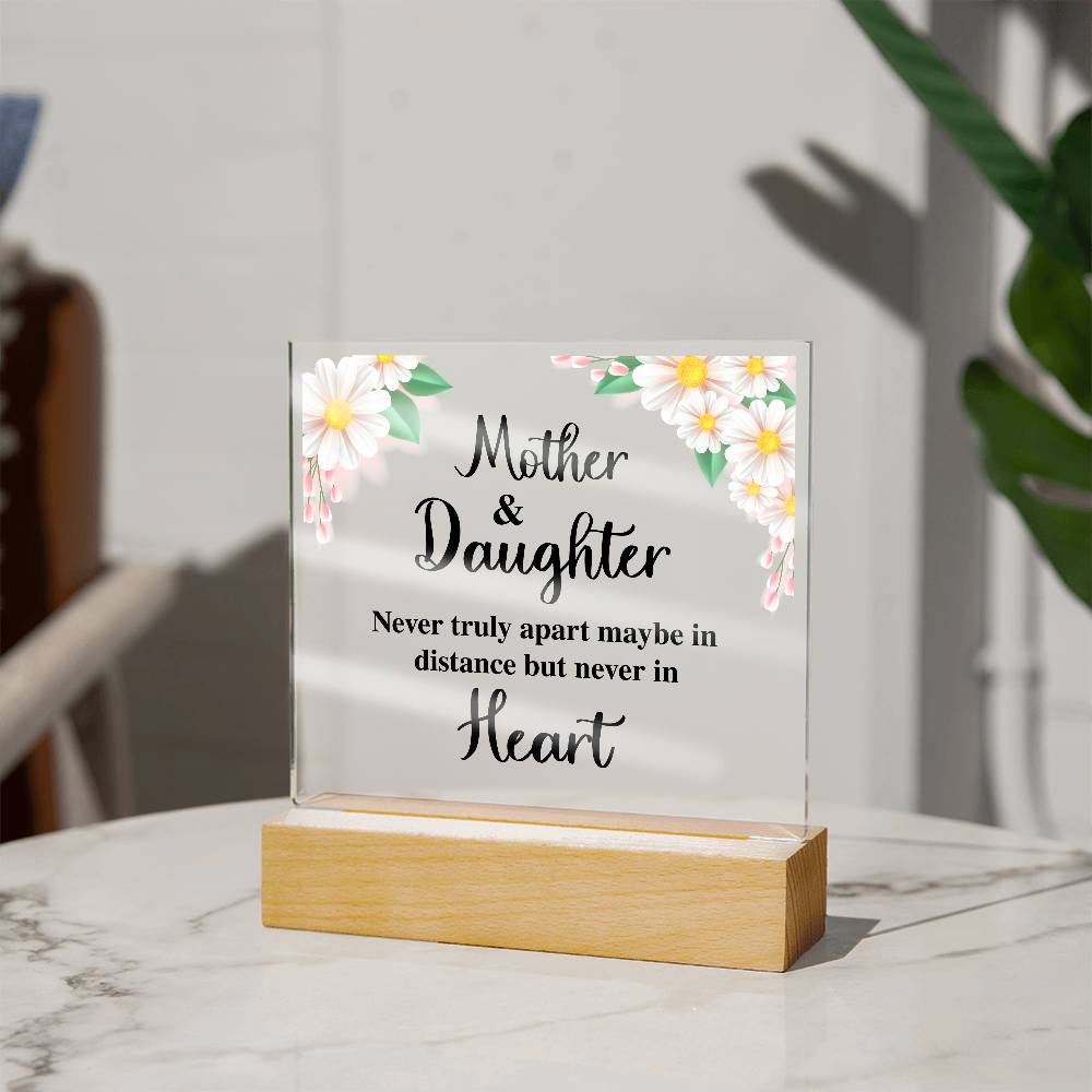 Mother & Daughter – Never Apart LED Acrylic Distance Plaque