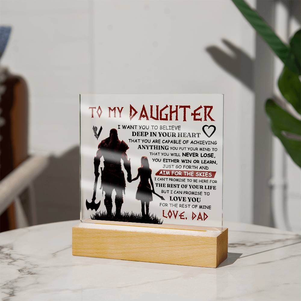 To My Daughter Beyond the Skies LED Acrylic Plaque
