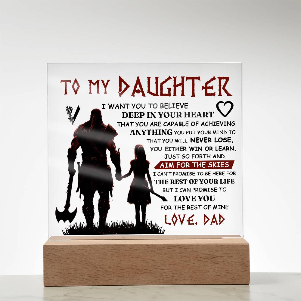 To My Daughter Beyond the Skies LED Acrylic Plaque