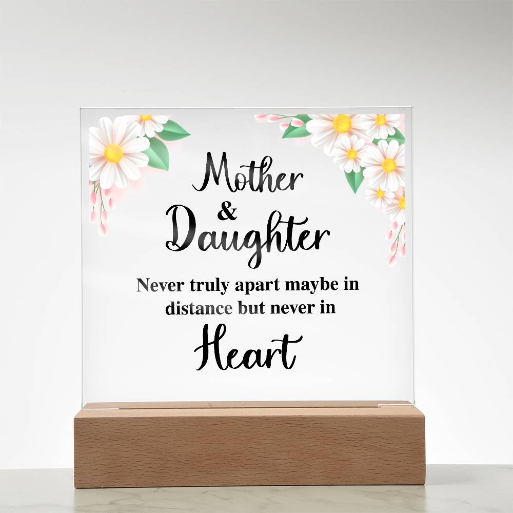 Mother & Daughter – Never Apart LED Acrylic Distance Plaque
