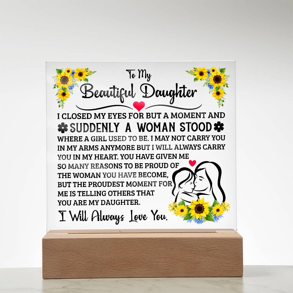 To My Daughter LED Acrylic Plaque
