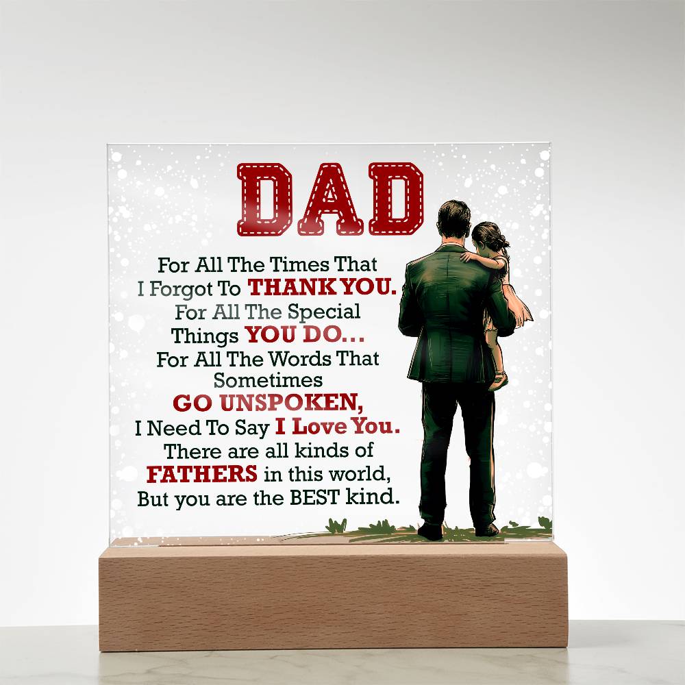 Thank You Dad LED Acrylic Plaque