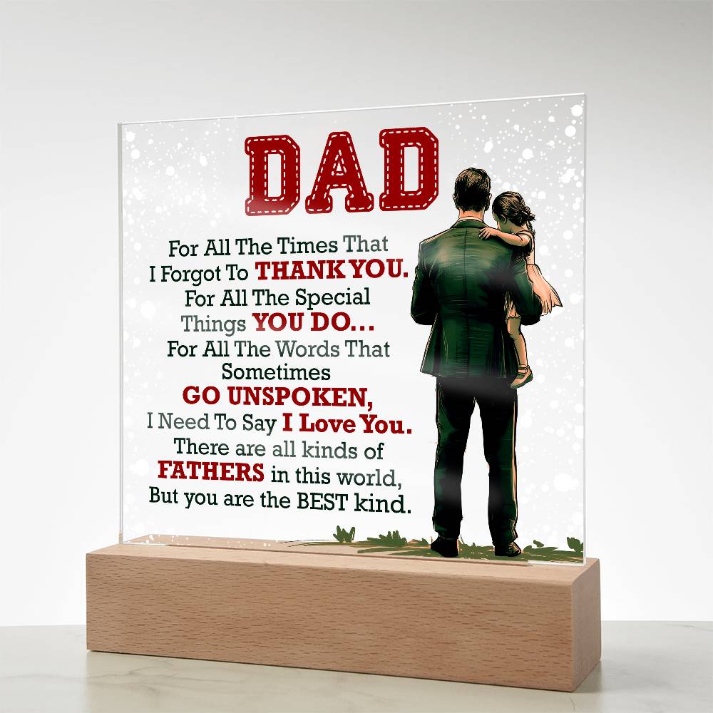 Thank You Dad LED Acrylic Plaque