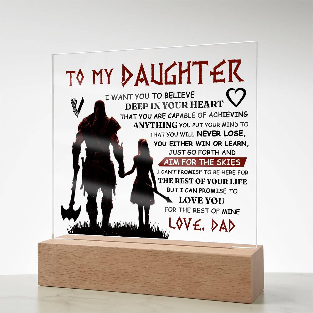 To My Daughter Beyond the Skies LED Acrylic Plaque