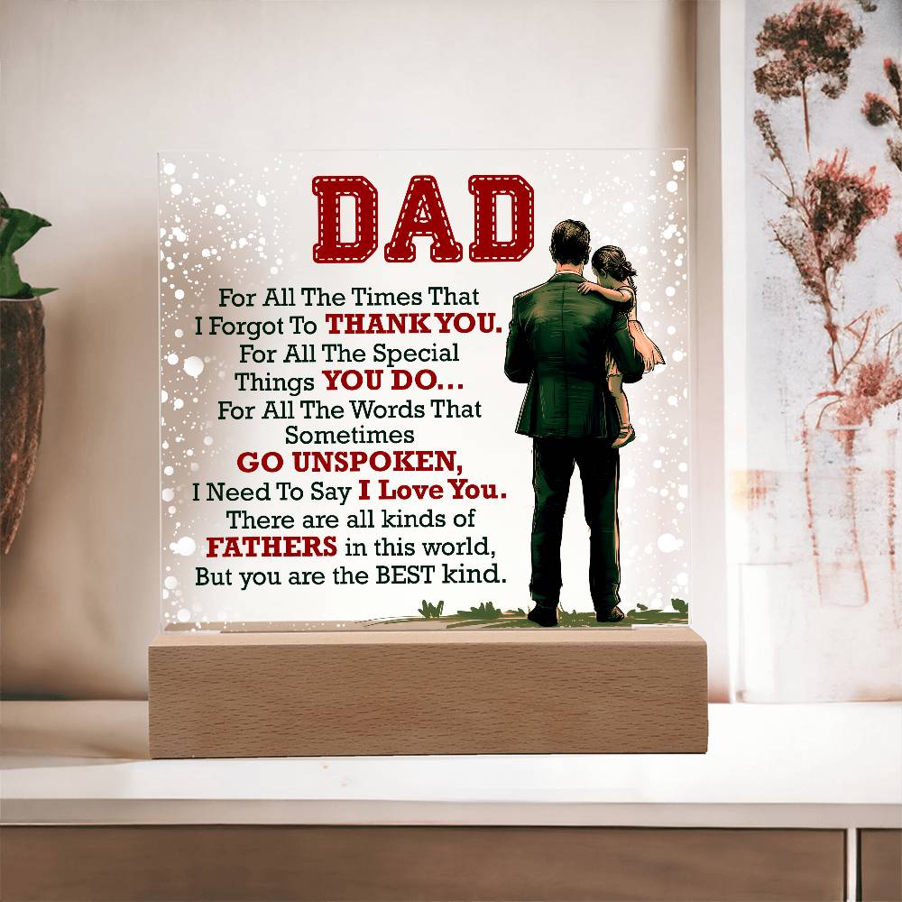 Thank You Dad LED Acrylic Plaque