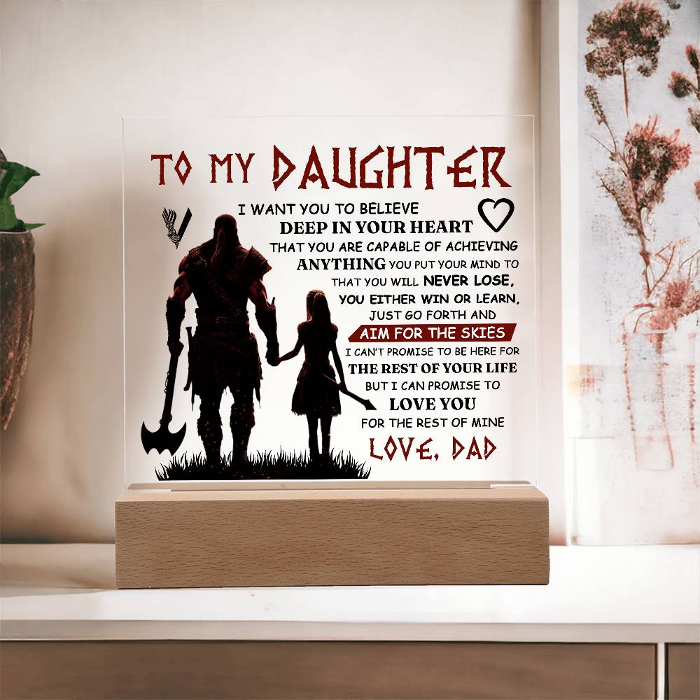 To My Daughter Beyond the Skies LED Acrylic Plaque