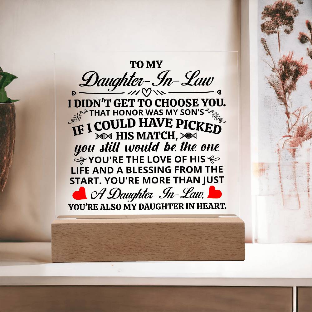 To My Daughter-in-Law – My Daughter in Heart LED Acrylic Plaque