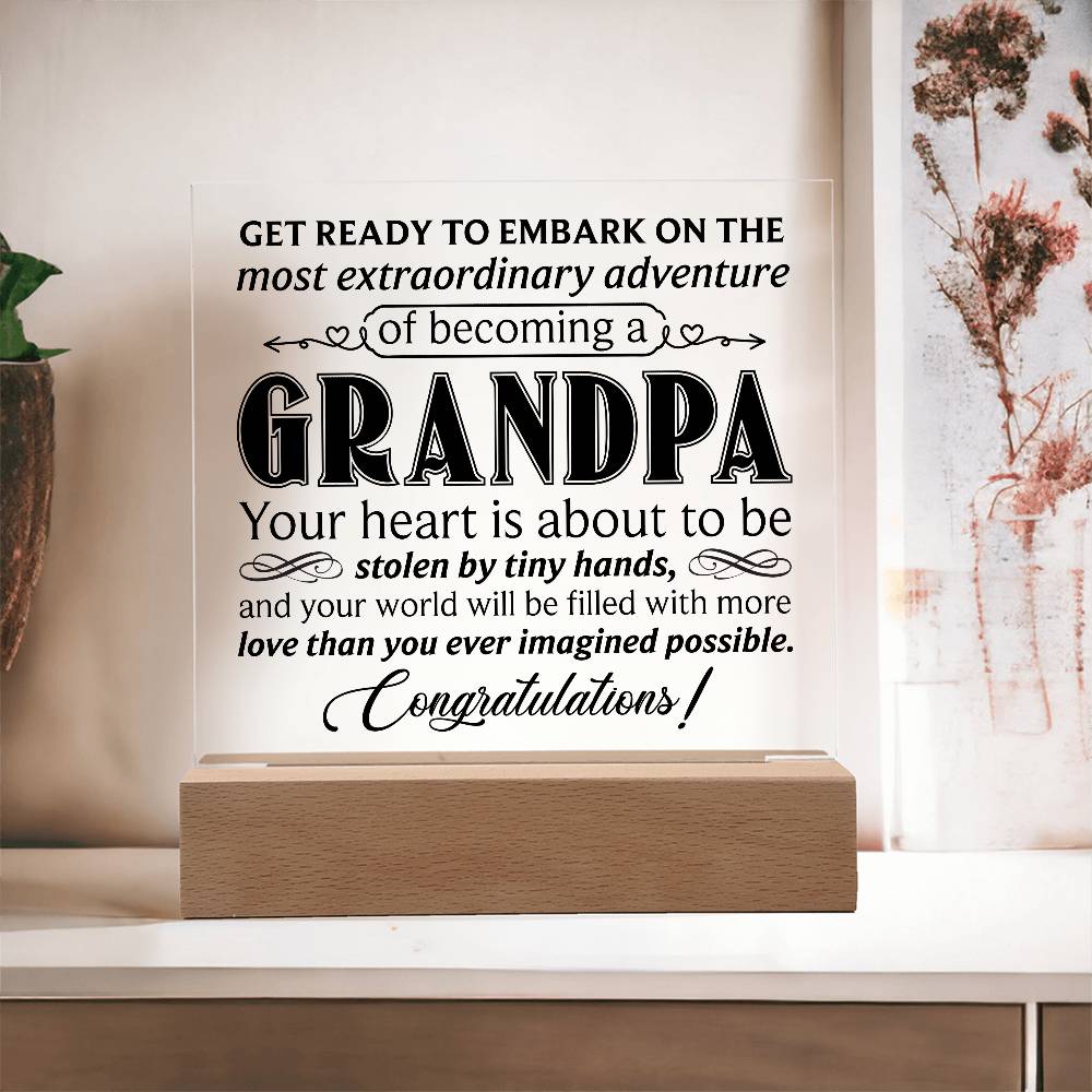 Get Ready to Become Grandpa – LED Acrylic Pregnancy Announcement Plaque